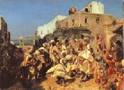 Alfred Dehodencq Blacks Dancing in Tangiers oil on canvas